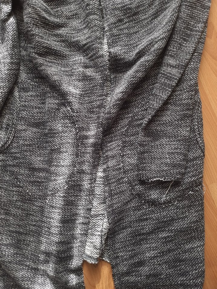 Gri Yüksek Yakalı Hamile Triko Hırka - Görsel 2