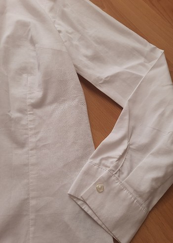 Düğmeli Beyaz Kadın Keten Gömlek - Görsel 5