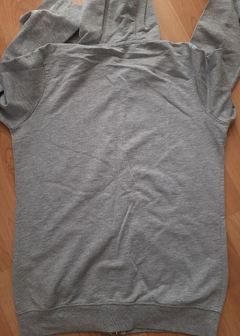 Gri Kapüşonlu Sweatshirt - Görsel 4