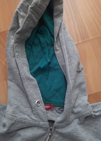 Gri Kapüşonlu Sweatshirt - Görsel 7