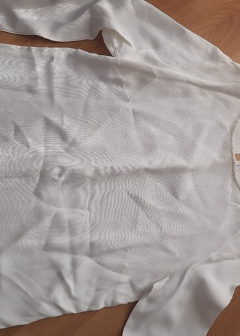 Beyaz Keten gömlek - Görsel 3