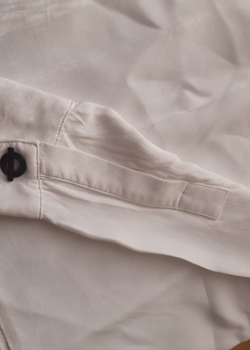 Beyaz Keten gömlek - Görsel 7