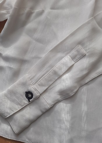 Beyaz Keten gömlek - Görsel 2