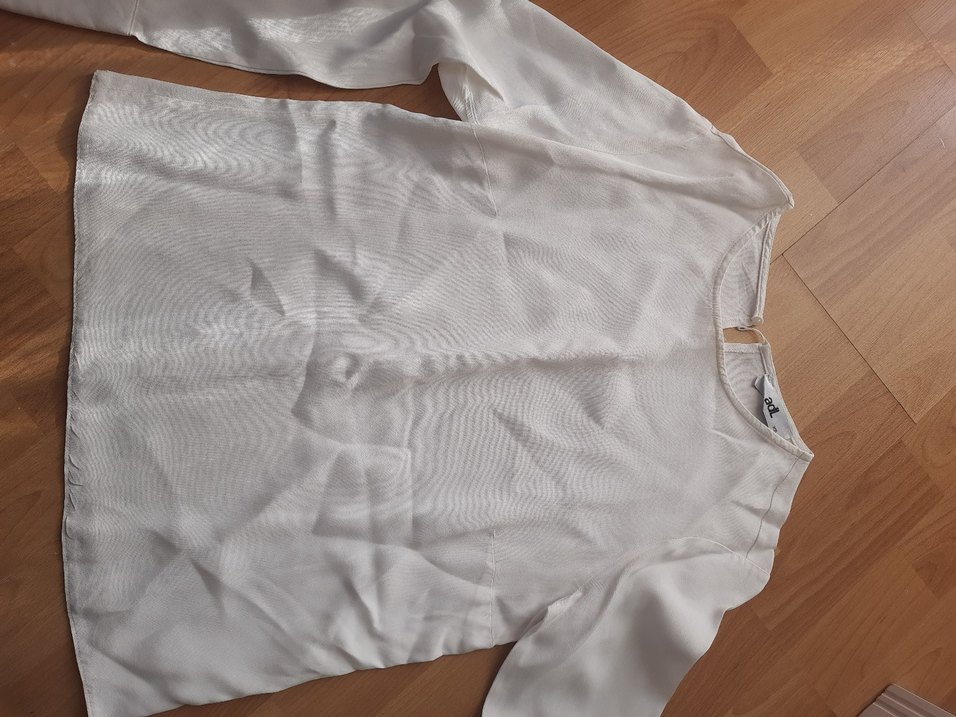 Beyaz Keten gömlek - Görsel 3