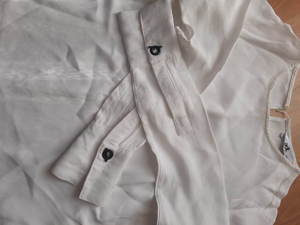 Beyaz Keten gömlek - Görsel 4