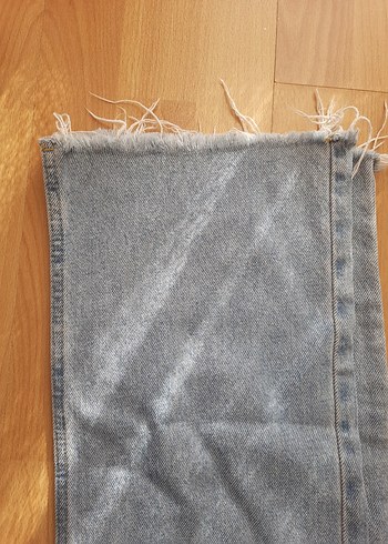 Gri Loose Fit Midi Denim Kadın Jean - Görsel 2