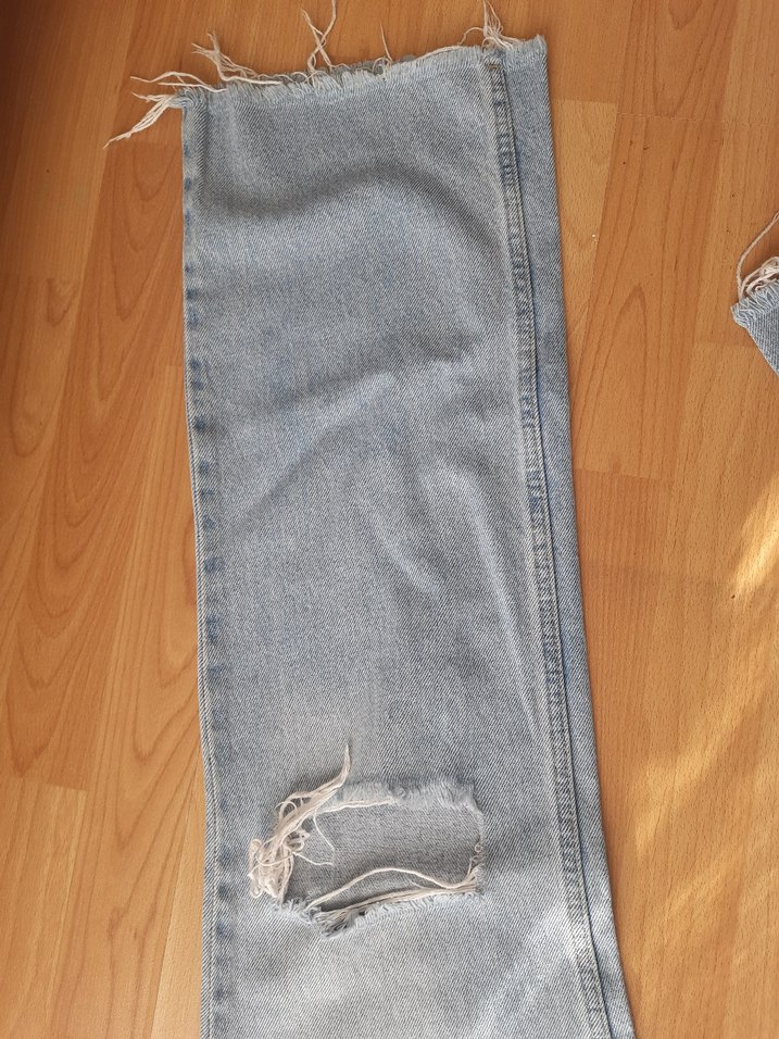 Gri Loose Fit Midi Denim Kadın Jean - Görsel 4