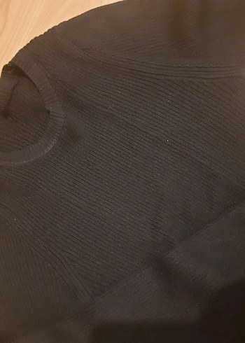 Siyah Uzun Kesim triko elbise - Görsel 7