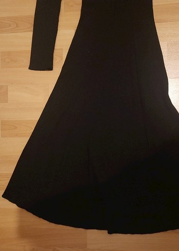 Siyah Uzun Kesim triko elbise - Görsel 3