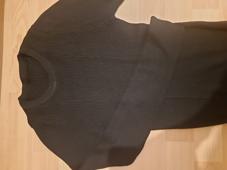 Siyah Uzun Kesim triko elbise - Görsel 5