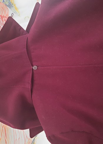 Fermuarlı Bordo Kaban - Görsel 8