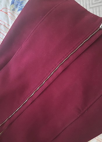 Fermuarlı Bordo Kaban - Görsel 7