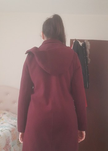 Fermuarlı Bordo Kaban - Görsel 2