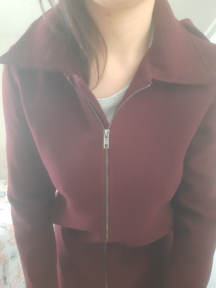 Fermuarlı Bordo Kaban - Görsel 3