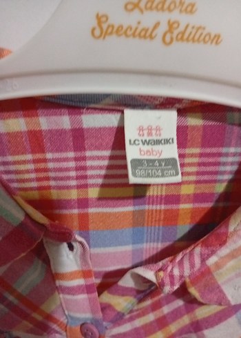 Düğmeli Pembe Uzun Kollu Kız Gömlek - Görsel 2