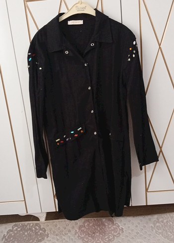 Nakış Detaylı Siyah Uzun Kollu Kadın Gömlek - Görsel 2