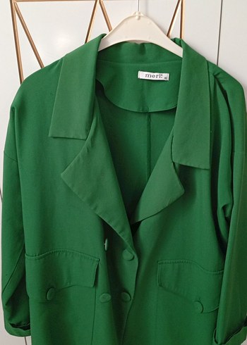 Düğmeli Yeşil Kadın Blazer Ceket - Görsel 2