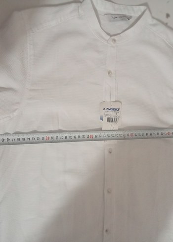 Düğmeli Beyaz Erkek Uzun Kollu Gömlek - Görsel 3