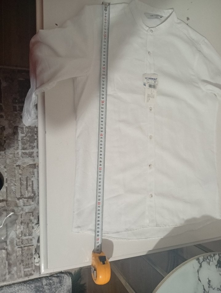 Düğmeli Beyaz Erkek Uzun Kollu Gömlek - Görsel 5