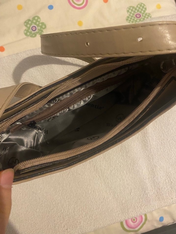 Gri Bej Deri Kadın Omuz Çantası - Görsel 3