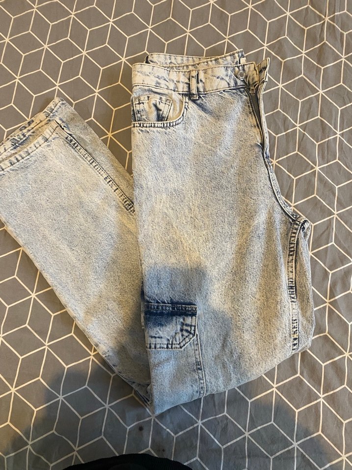 Gri Bol Kesim Midi Kadın Kot Pantolon - Görsel 3