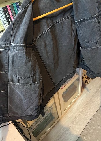 Kadın Siyah Düğmeli Denim Ceket - Görsel 3