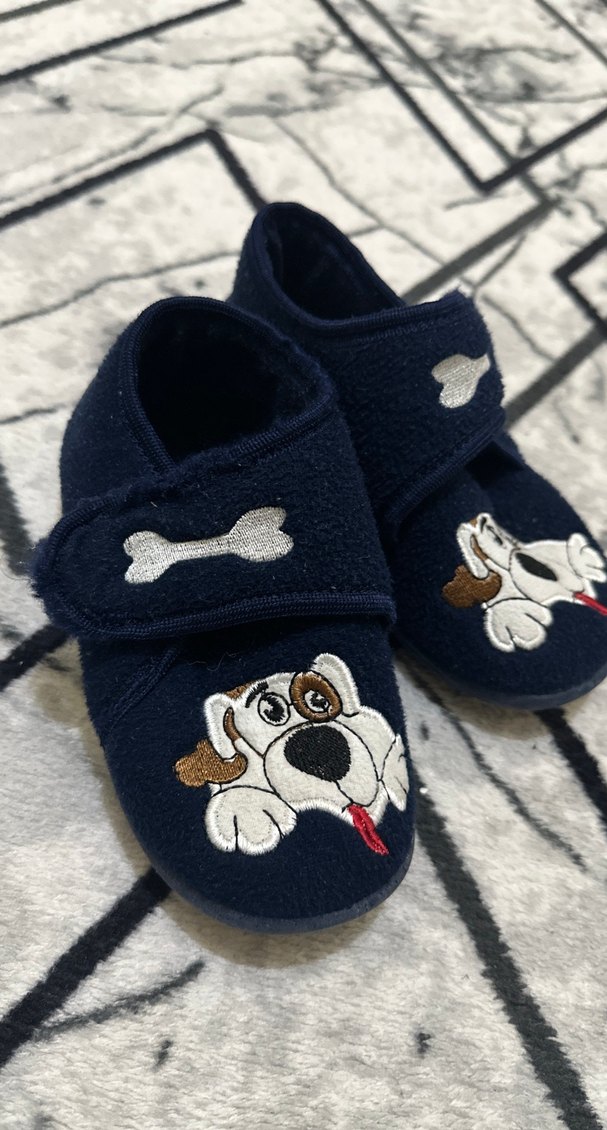 Erkek Çocuk Panduf Köpek Nakışlı - Görsel 3