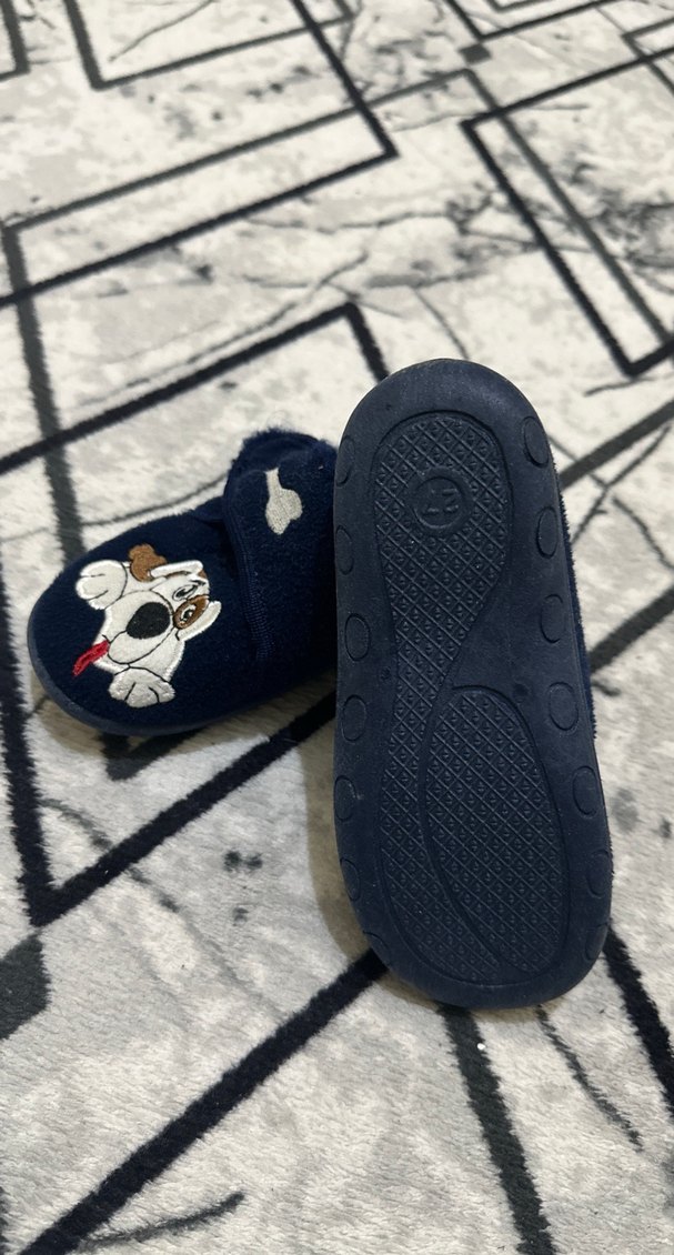 Erkek Çocuk Panduf Köpek Nakışlı - Görsel 2