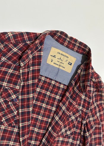 Bordo Ekoseli Uzun Kollu Kadın Gömlek - Görsel 2