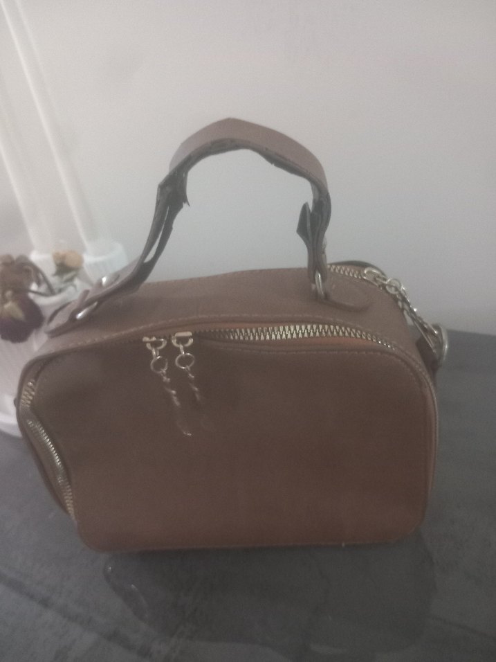 Kahverengi Deri Kadın Çanta - Görsel 2