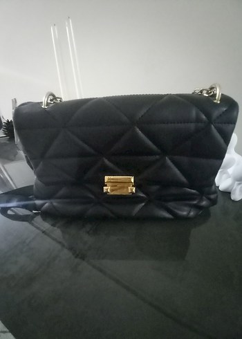 Klasik Siyah Deri Kadın Çanta - Görsel 2