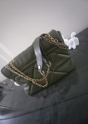 Kemer Detaylı Kadın Deri Çanta - Haki - Görsel 3