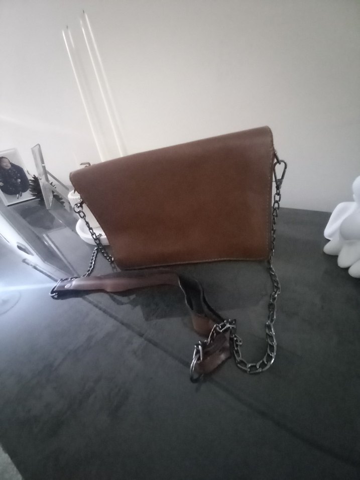 Siyah Deri Goth Tarzı Kadın Çanta - Görsel 3