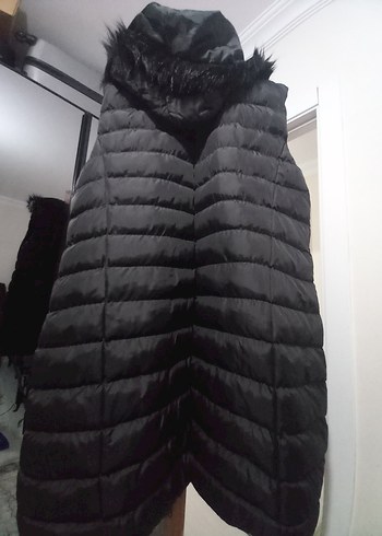 Siyah Kapitone Kapüşonlu Kadın Yelek - Görsel 2