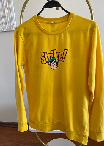 Sarı Baskılı çocuk Sweatshirt - Görsel 3