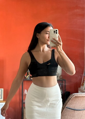 Siyah sporcu sütyeni  Crop Top - Görsel 3