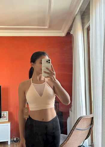 Krem rengi Mini Spor Sütyeni - Görsel 3