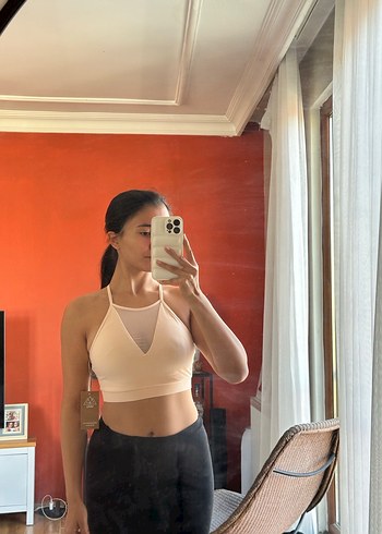 Krem rengi Mini Spor Sütyeni - Görsel 4