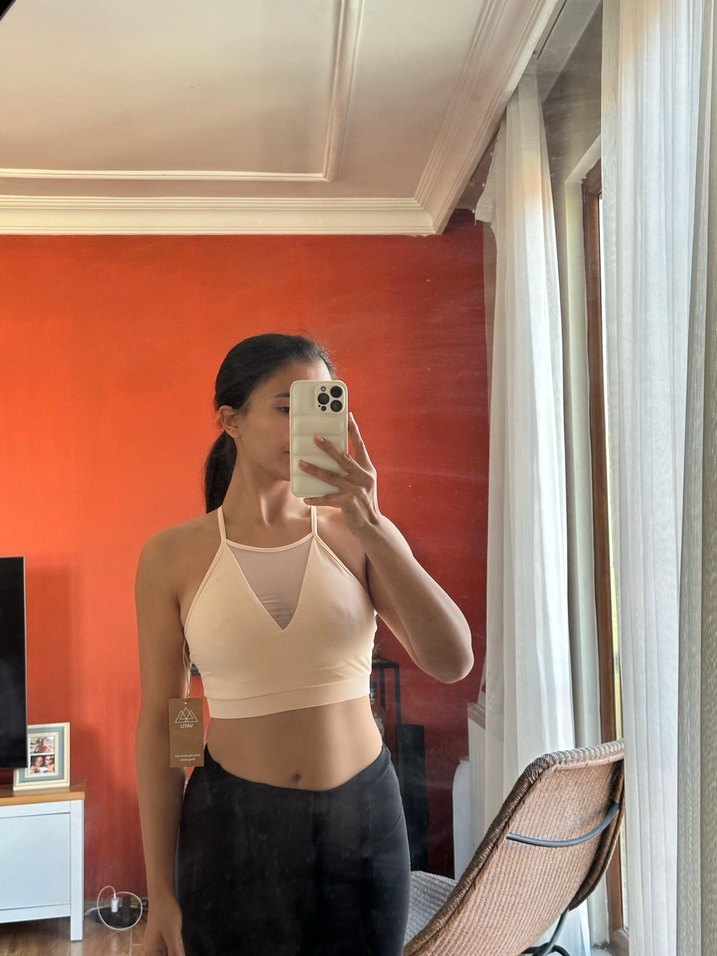 Krem rengi Mini Spor Sütyeni - Görsel 3