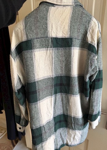 Düğmeli Gri Pamuklu Kadın Gömlek - Görsel 2