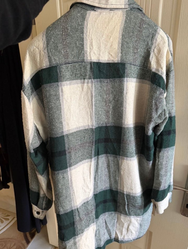 Düğmeli Gri Pamuklu Kadın Gömlek - Görsel 2