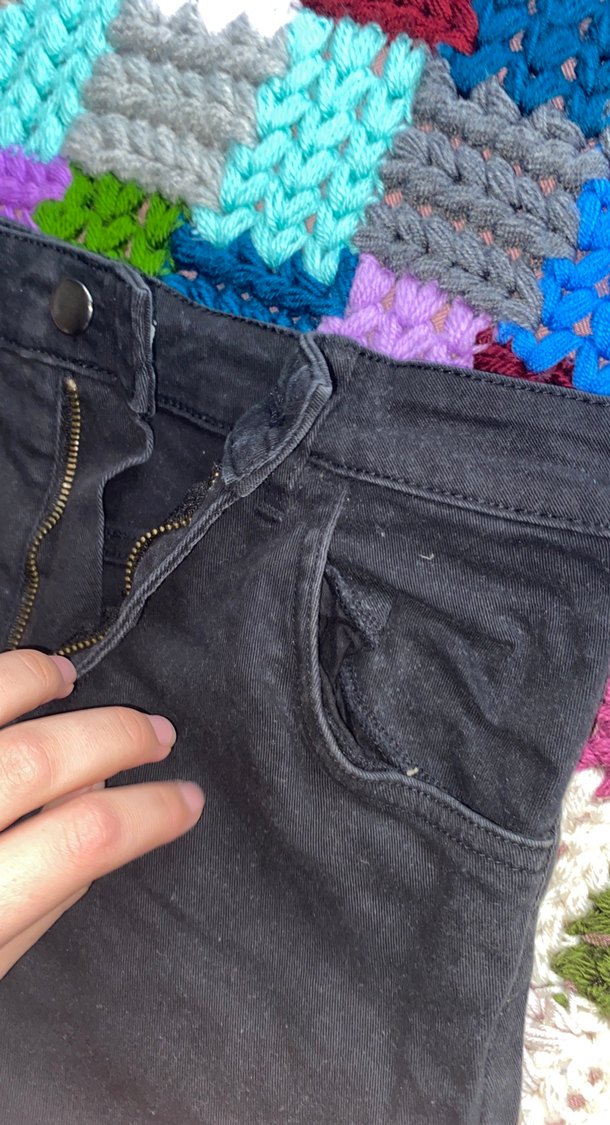 Kadın Siyah Mini Kot Şort - Görsel 3