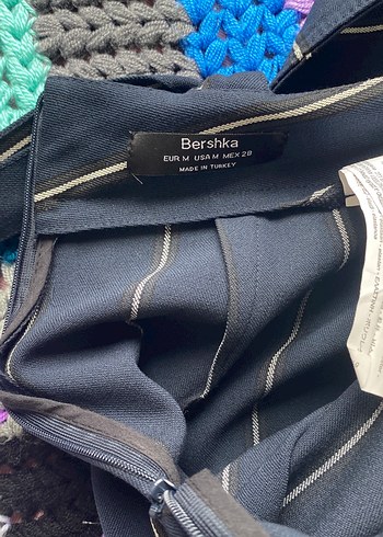 Çizgili Triko Kız Tulum - Görsel 3