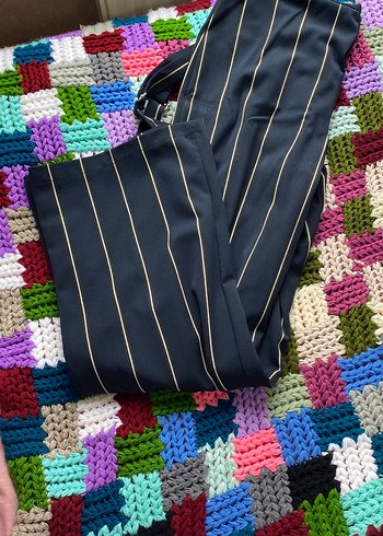 Çizgili Triko Kız Tulum - Görsel 2