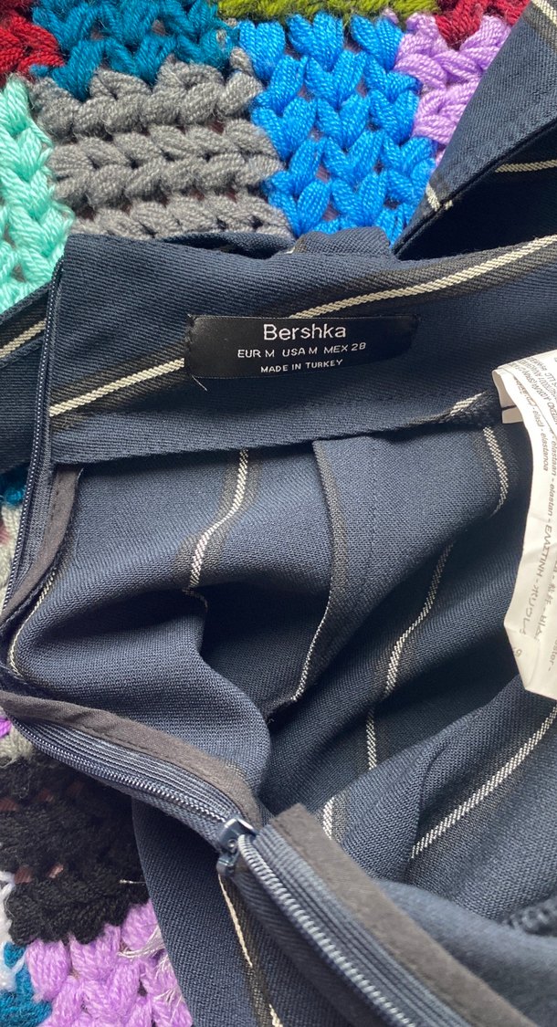 Çizgili Triko Kız Tulum - Görsel 3