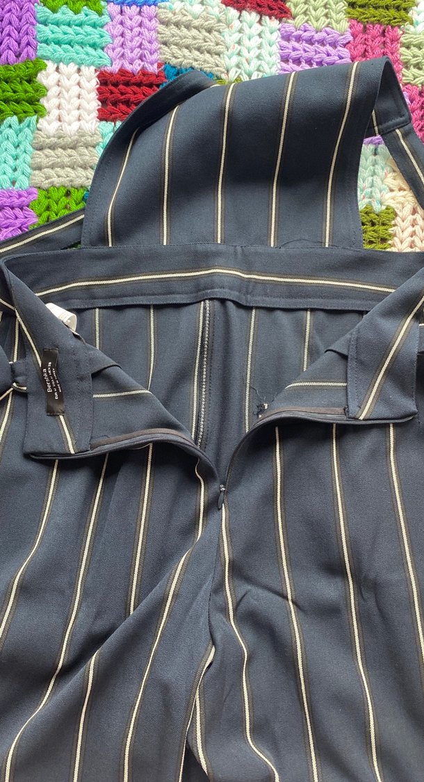 Çizgili Triko Kız Tulum - Görsel 4