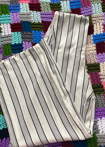 Düğmeli Çizgili Bohem Kadın Tulum - Görsel 2