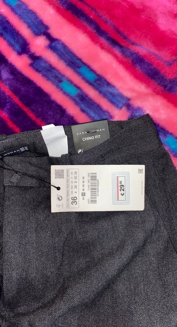 Gri Düğmeli Kadın Kumaş Pantolon - Görsel 4