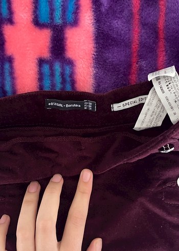 Düğmeli Mor Mini Şort - Görsel 2