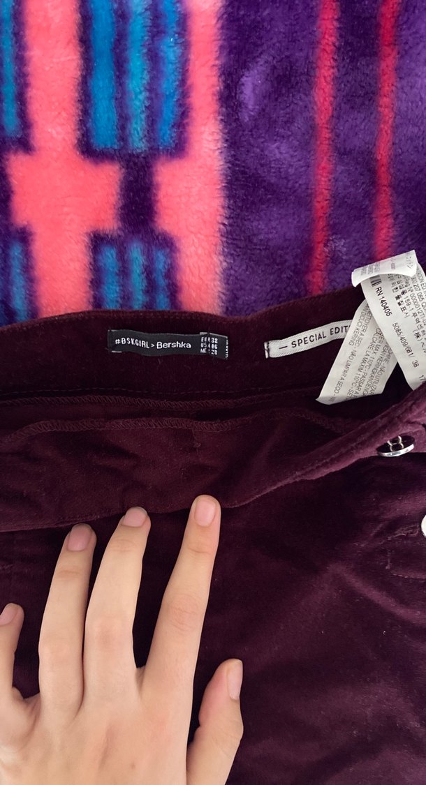 Düğmeli Mor Mini Şort - Görsel 2